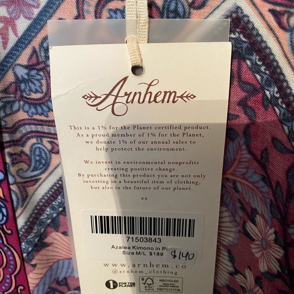 Arnhem Azalea Kimono in Pink - ML - NWT - Picture 12 of 12